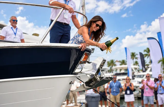 Boat handover at a South Florida marina